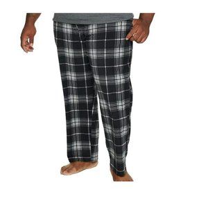 Fleece Pajama Lounge Pants Blue White Black Plaid Men's Size 1X JJ2028
